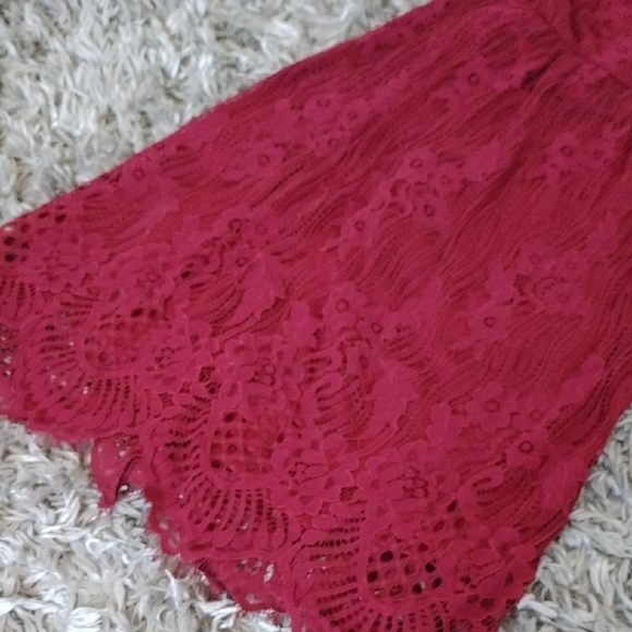 Aooksmery Elegant Red Lace Dress - Picture 3 of 10